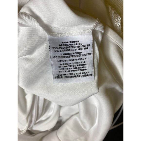 Sexy White Sequin Sleeveless‎ Dress Size 10 Stretch Marilyn Monroe Party Glamour - Picture 5 of 6
